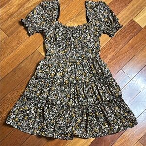 Miami Black Floral Babydoll Dress